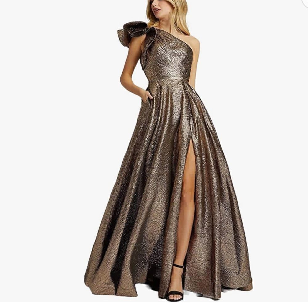 Mac Duggal Prom 67297M Ruffled One Shoulder A-line Gown